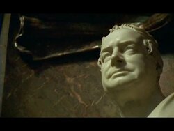 CU Low angle view of bust, Goldsmiths House, London, England Stock Footage