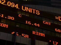  MS Publicity panel at night / New York, United States Stock Footage