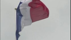 The flag of France billows in the wind. Stock Footage