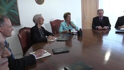 CLEAN : IMFs Lagarde Brazils Rousseff meet News Clip