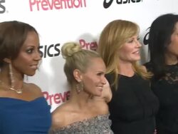 Holly Robinson Peete, Kristin Chenoweth, Marg Helgenberger at the Prevention Magazine Presents The 2nd Annual Prevention Honors Hollywood Heroes Event at West Hollywood CA. (Footage by WireImage Video/Getty Images Entertainment Video) Stock Footage