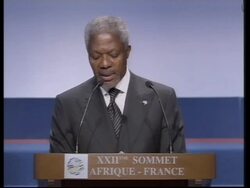 Kofi Annan's opening comments at Franco-African summit News Clip