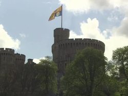 The Royal Standard of The United Kindom on Windsor Castle News Clip