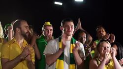 Super Slow Motion HD - Brazilian fans applauding Stock Footage