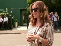Louise Redknapp at Wimbledon 2013 Video Sightings Stock Footage