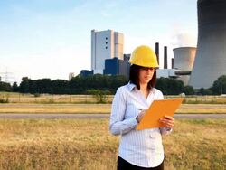 Construction manager reading plan Stock Footage