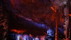 Mysterious stalactite cave Stock Footage