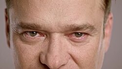 Eyes of a Caucasian man making gestures Stock Footage