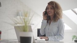 Latina Leadership: Businesswoman working in her office. Stock Footage