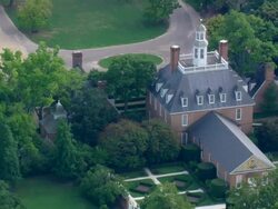 WS AERIAL ZI DS View of Colonial Williamsburg / Virginia, United States Stock Footage