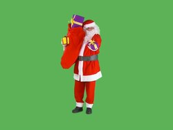 Santa Giving Presents Stock Footage