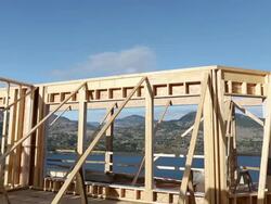 House Construction Frame Stock Footage