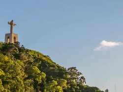 HD Time-lapse: Jesus Christ Statue at Lisbon, Cristo Rei Monument Stock Footage