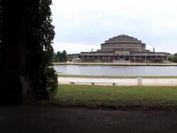 Great Park near famous People's Hall in Wroclaw, Poland Stock Footage