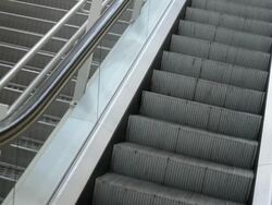 Diagonal capture of an escalator Stock Footage