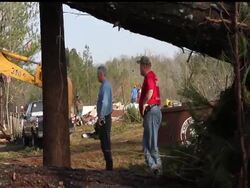 Severe storms and possible tornadoes pounded the South on Monday, injuring more than 100 people and killing at least two in Alabama, including a man who lived in an area devastated by a deadly twister outbreak in the spring. News Clip