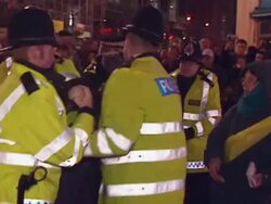 Police Break Up Anti-War Protest in London News Clip