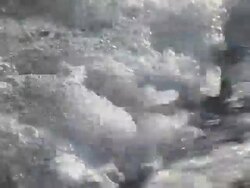  CU Foam on  Little brook  /  Kastel-Staadt, Rhineland-Palatinate, Germany  Stock Footage