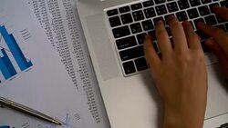 Closeup On Woman's Hand Typing On A Laptop Keyboard Stock Footage