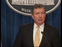 US Attorney General on al Qaida evidence, full frame of video. News Clip