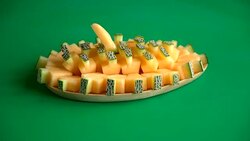 Fresh Cantaloupe on green screen Stock Footage