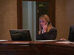 Hotel receptionists working, Lough Erne, Northern Ireland Stock Footage