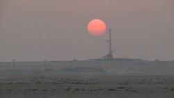 Drilling Rig At Sunset Timelapse Stock Footage
