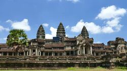 Angkor Wat Temple, National Landmark of Cambodia Stock Footage
