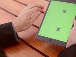 Chroma key in tablet Stock Footage