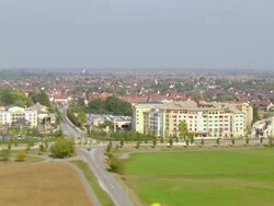 WS AERIAL DS Hotel Colosseo / Rust, Baden Wurttemberg, Germany Stock Footage