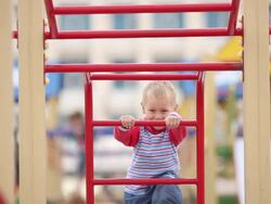 boy playing on the playground Stock Footage