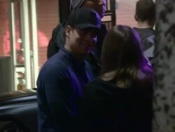 Mark Salling greets his fans at Warwick - Celebrity Sightings in Los Angeles on 2014-01-08 in Los Angeles, California. Stock Footage