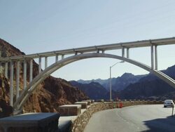 WS View of bridge above river / Nevada, USA Stock Footage