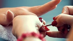 Manicure procedure. Stock Footage