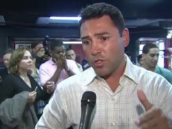 INTERVIEW: Oscar De la Hoya talks about kids inspiring him to help bring boxing back to BrooklynÃ‰ Stock Footage