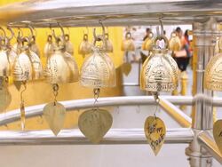 Golden bells church thai Stock Footage