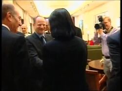 Rice meets Olmert in Jerusalem, photo op News Clip