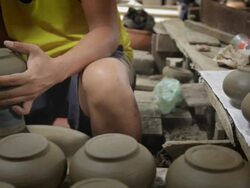 Potters Wheel Dolly Shot Stock Footage