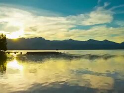 Qingshitan lake at dawn Stock Footage