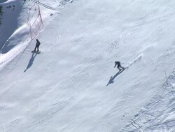 HD: On The Ski Slope Stock Footage