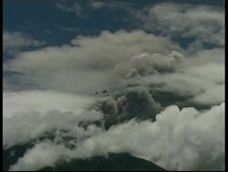 WA white cloud partially covering erupting volcano, Mount Tunguragua, Ecuador Stock Footage