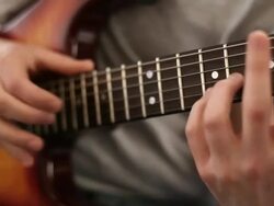 Close up video of guitarists hands Stock Footage