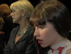 Helen Mirren and Felicity Jones at the The Tempest Special Screening at London England. (Footage by WireImage Video/GettyImages) Stock Footage