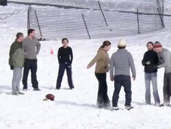 MS ZO PAN ZI Children have snowball fight in Central Park / New York, New York, United States Stock Footage
