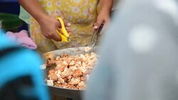 HD: Fried Squid On Street Food In Thailand Stock Footage