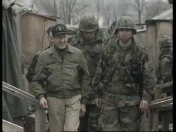 BOSNIA: TUZLA: US DEFENCE SECRETARY WILLIAM PERRY VISIT News Clip