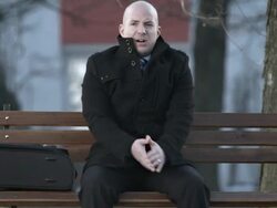 HD: Businessman Sitting On A Bench Stock Footage