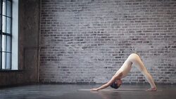 Young Woman Doing Yoga Meditation and Stretching Exercises Stock Footage