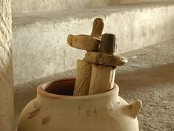 Clay Jar of Scrolls Stock Footage