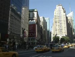 Manhattan traffic and Macy's building News Clip